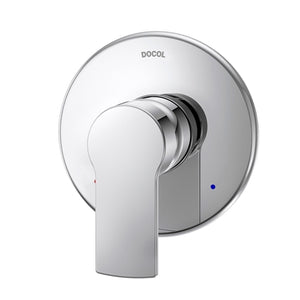 Monomando para ducha Round color cromo pulido con valvula empotrada incluida