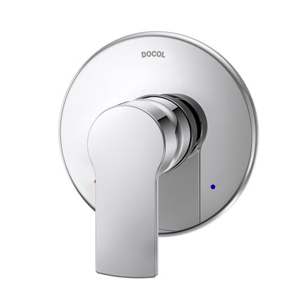 Monomando para ducha Round color cromo pulido con valvula empotrada incluida