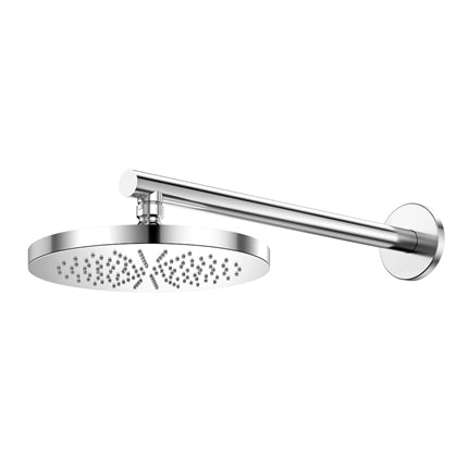 Ducha Round incluye cabezal y tubo de pared color cromo pulido