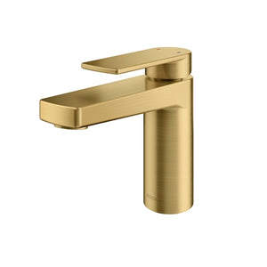 Mezclador monomando para lavabo color oro cepillado Modelo: Xenon
