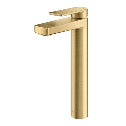 Mezclador monomando para lavabo color oro cepillado Modelo: Xenon Alta
