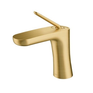 Mezclador monomando para lavabo color oro cepillado Modelo: Kayak