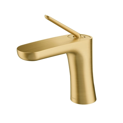 Mezclador monomando para lavabo color oro cepillado Modelo: Kayak