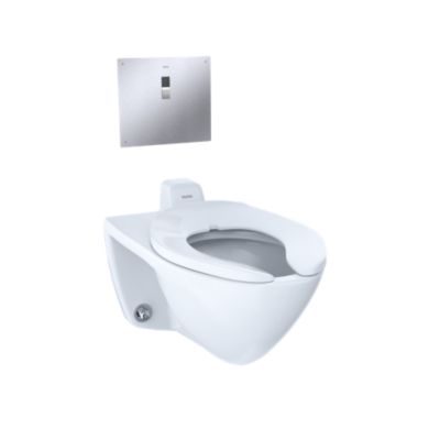 Inodoro de ultraalta eficiencia con válvula de descarga automática comercial, 1.0 gpd, taza alargada - Conexión trasera